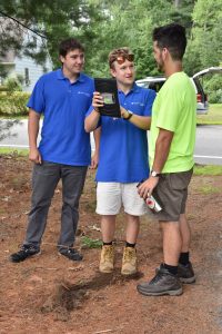 Interns Working Outside
